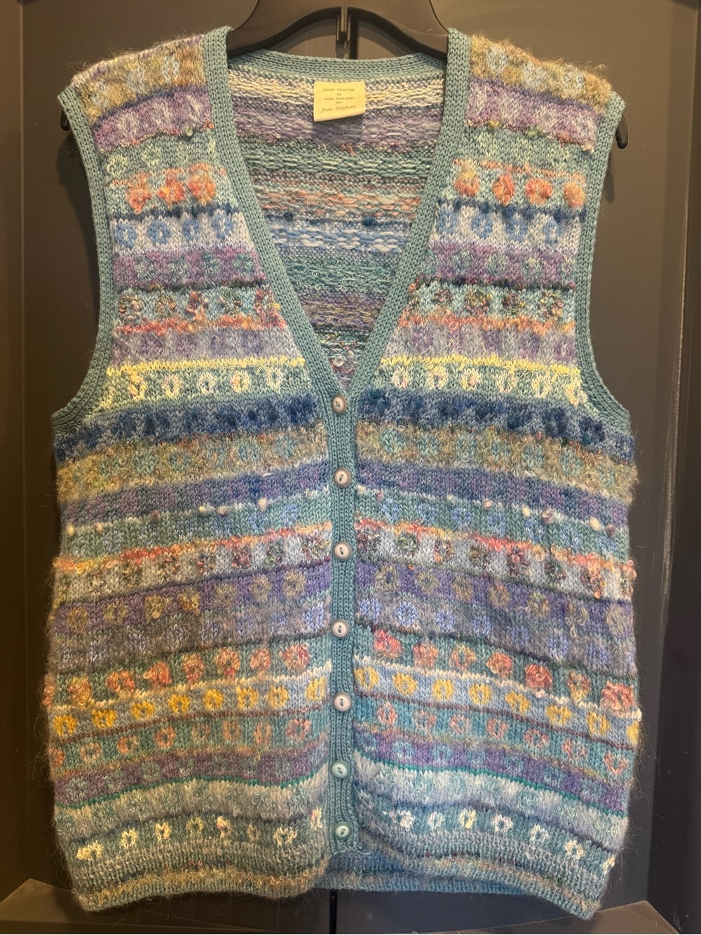 Handmade Vintage New Zealand mohair/wool/silk sweater vest